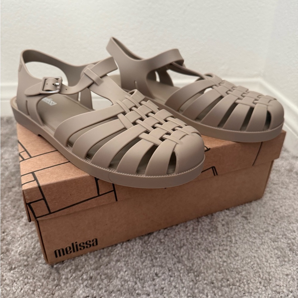 Melissa Fisherman Taupe Jelly Sandals